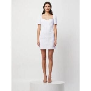 New Elliatt Feminise Textured Puff Sleeve Mini Dress Size XS White NWT